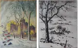 James Swann, - ''Winter in Texas'' (Czestochowski 118); ''Winter Twilight'' (C. 167)- 1, drypoint, 1941 and 1 etching in colors, 1947, both
