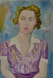 William Sommer, - Girl in Purple Dress-