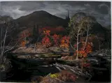 Carl Gaertner, - Fall Landscape with Mountains and Stream-