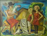Charles Campbell, - ''Wonder''-, oil on masonite, 1945
