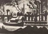 Martin Linsey, - Cuyahoga River-, lithograph