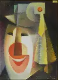 Norbert Lenz, - Clown-, oil on canvas