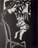 Phyllis Sloane, - ''Mother and Child''-, woodcut