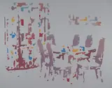 Roger Benedetti, - ''Modern Dining Room''-, silkscreen in colors