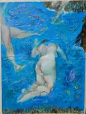 - The Pool- by Shirley A. Campbell, oil on paper mounted to foam core, offered Oct 2015