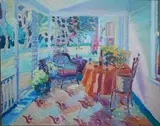 Joseph O'Sickey, - ''Maine Porch''-, oil on canvas, 1983