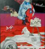 Shirley A. Campbell, - Untitled-, mixed media collage on canvas