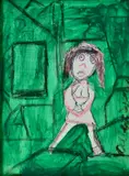 Albert Wagner, - A Girl Green Background-