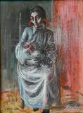 Noel Rockmore, - ''Gypsy Lou''-, oil on panel, 1973