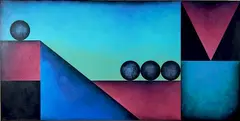 - ''Play 4''- by Martha Hubert, acrylic on canvas, offered Oct 2015