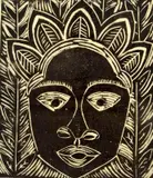 Margaret T. Burroughs, - ''Nok II''-, linocut, 1984