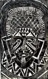 Margaret T. Burroughs, - ''Mask''-, linocut, 2002