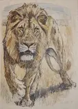 - Lion- by Fritz Hug, lithograph in colors, 1968, offered Oct 2015