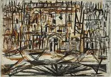 Rudy Pozzatti, - ''Palazzo, Florence''-, etching, engraving, aquatint and soft-ground in colors, 1954