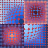 Victor Vasarely, - ''Novega''-, silkscreen in colors, 1984