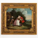 Philippe Mercier, Scena galante in esterno, oil on canvas