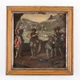 Jean Boulanger, La fucina di Vulcano, oil on ardesia