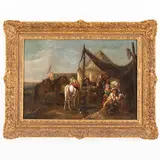 Cavalieri a riposo by Pieter van Bloemen, oil on canvas, offered Jun 2023