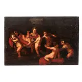 Giochi di putti by Giovanni Andrea Podestà, oil on panel, offered Jun 2023