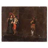 Cornelis de Wael, Scena galante, oil on canvas