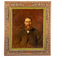 Henry John Stock, Inghilterra, 1853 - 1931 / Ritratto maschile / Firmato H J Stock in basso a sinistra, oil on canvas