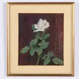 Giuseppe Casciaro, Ortelle, 1863 ; Napoli, 1945 / Una rosa bianca / Firmato G Casciaro e datato 29 in basso a destra, mixed media on cartoncino