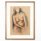 Virgilio Audagna, Cannes 1903 ; ? / Nudo di donna / Firmato Audagna in basso a destra, charcoal and pastelli on paper