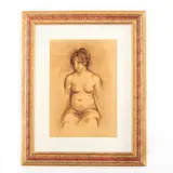 Cannes 1903 ; ? / Nudo femminile / Firmato Audagna al centro a destra by Virgilio Audagna, mixed media on paper, offered Jun 2023