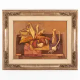 Biella, 1931 ; 2007 / Funghi e formentone / Firmato E Pozzato e datato 64 in basso a destra by Epifanio Pozzato, oil on canvas, offered Jun 2023