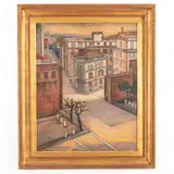 Eleonora Panzeri, Milano, 1896 ; 1976 / Scorcio cittadino / Firmato E Panzeri e datato 1939 in basso a sinistra, oil on panel