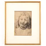 Dante Mose' Conte, Genova Sampierdarena 1885 ; 1919 / Ritratto di bambina con collana, pencil on paper