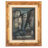 Biella, 1931 ; 2007 / Le gole del Roya / Firmato E Pozzato e datato 63 in basso a destra by Epifanio Pozzato, oil on masonite, offered Jun 2023