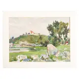 Vesele, 1904 - Kyiv, 1997 / Paesaggio collinare by Mykhaylo Gordyevich Deregus, oil on cardboard, offered Jul 2023