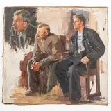 Karp Demjanovich Trokhimenko, Sushany, 1885 - Kyiv, 1979 / Studio di figure / Firmato K Trokhimenko in basso a sinistra