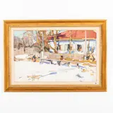 Alexandrovske, 1919 - Yalta, 1994 / Paesaggio invernale by Fedir Zakharovich Zakharov, oil on cardboard, offered Jul 2023