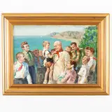 Slansk, 1918 - 2001 / Krusciov, Gagarin e German Titov in Armenia by Nikolaj Aleksandrovic Sysoev, oil on cardboard, offered Jul 2023