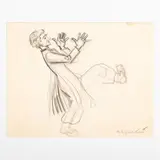 Viktor Zaretsky, Belopolye, 1925 - Kiev, 1990 / Il clown / Firmato V Zaretsky in basso a destra, pencil on paper