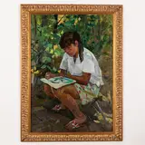 Zemlyanye Khutor, 1923 - 1985 / Ritratto di Natascia / Firmato A Shirokov in basso a destra by Alexey Alexandrovich Shirokov, oil on canvas, offered Jul 2023