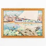 Kherson, 1884 - Kyiv, 1974 / Kherson, il mercato by Olexa Oleksievich Shovkunenko, oil on cardboard, offered Jul 2023