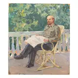 Olexa Oleksievich Shovkunenko, Kherson, 1884 - Kyiv, 1974 / Ritratto di Lenin in giardino