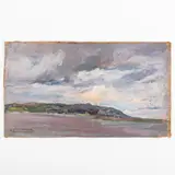 Kalavtsi, 1890 - 1984 / Paesaggio fluviale / Firmato F Konovalyuk e datato 1945 in basso a sinistra by Fedir Zotikovich Konovalyuk, oil on canvas applicata on cardboard, offered Jul 2023