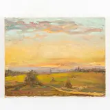 Sergiy Fedorovich Shishko, Nosivka, 1911 - Kiev, 1997 / Paesaggio al tramonto / Firmato Shishko e datato 67 in basso a sinistra