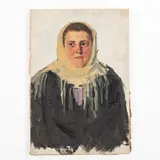 Olexandr Grigorovich Maksimenko, Vilkhovatka, 1916 - Kyiv, 2011 / Ritratto di giovane donna ucraina / Datato 1960 in basso a sinistra