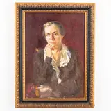 Viktor Zaretsky, Belopolye, 1925 - Kiev, 1990 / Ritratto della madre / Firmato V Zaretsky sul retro, oil on cardboard