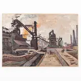 Niznyaya Salda, 1918 - 2003 / Sesta valle del Taghil by Petr Stepanovich Bortnov, oil on cardboard applicato on canvas, offered Jul 2023