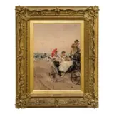 Daniel Hernández Morillo, Promenade en carosse à Rome / Signé D Hernandez, situé Rome et daté 1897 en bas à gauche, Huile sur toile