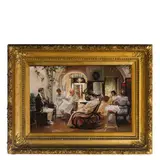 Une timide séduction / Signé J. Garcia Ramos, situé Sevilla en bas à droite by José García y Ramos, Huile sur toile, offered Jul 2019