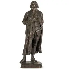 Valganna, 1843 - 1894 / Ritratto di Cesare Beccaria / Firmato Grandi sul lato by Giuseppe Grandi, bronze, offered Mar 2024