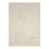 Henry Moore, Seated Nude (Cramer 519), 1979, Etching and drypoint in black on Barcham Green wove paper