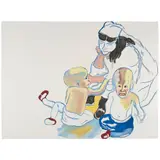 Alice Neel, Evans Twins, from A Portfolio of Thirteen Prints, 1982, Screenprint in colors on Arches paper